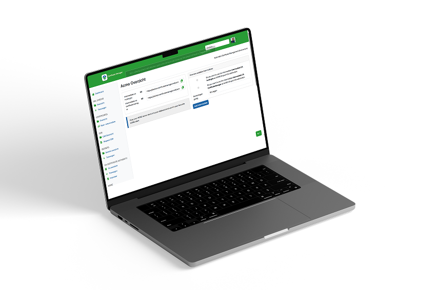 ACME screenshot Certificate Manager